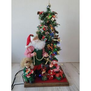 Holiday Creations 1993 Santa Claus tree animated elf‎ kid Xmas present